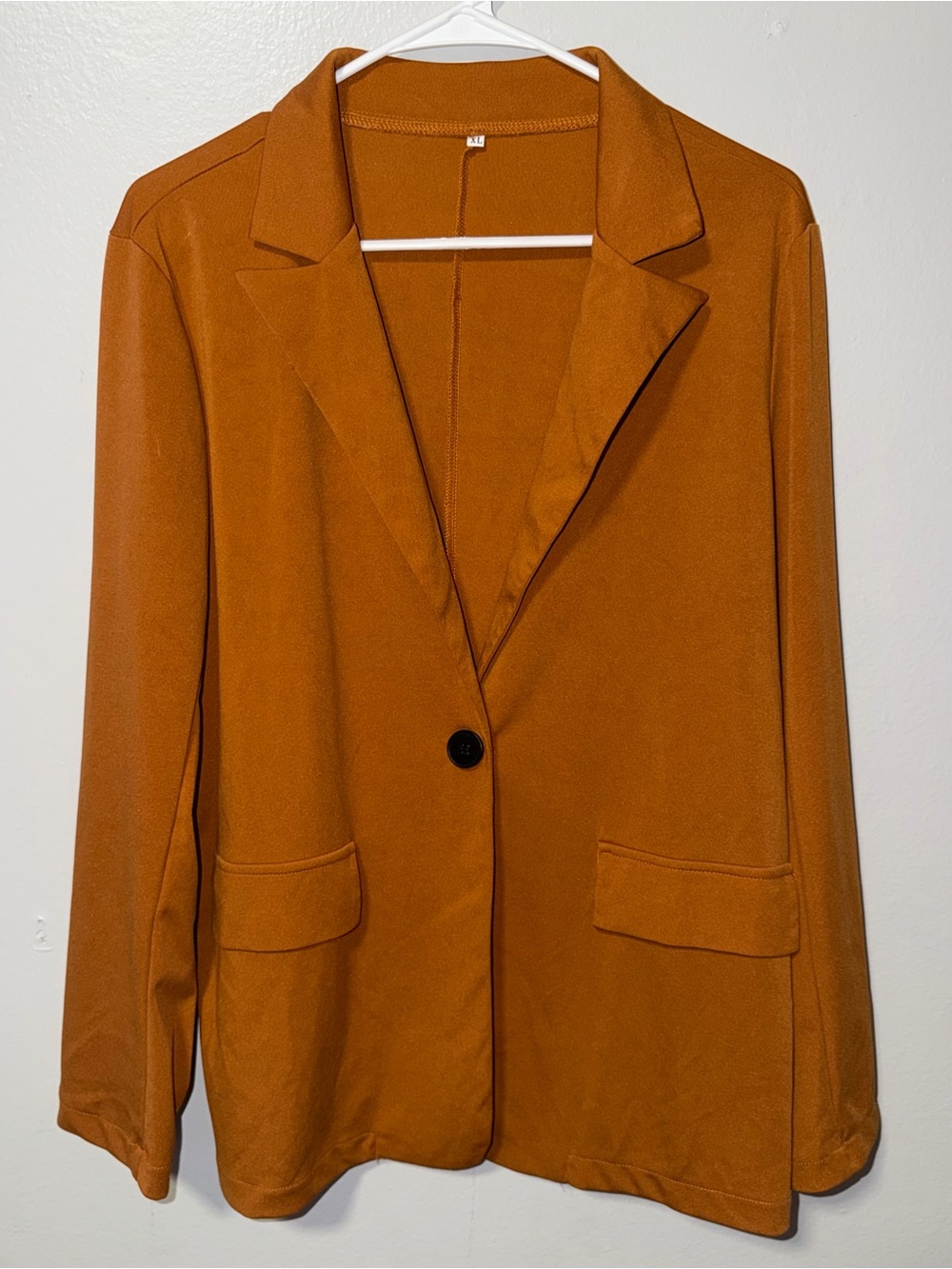 Women's Single-Button Rust Blazer Jacket - Picture 2 of 10